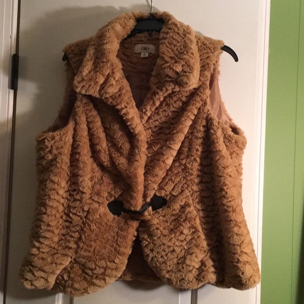 Tan fur vest
